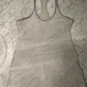 Lululemon reversible racerback tank top light heather grey Women size 8